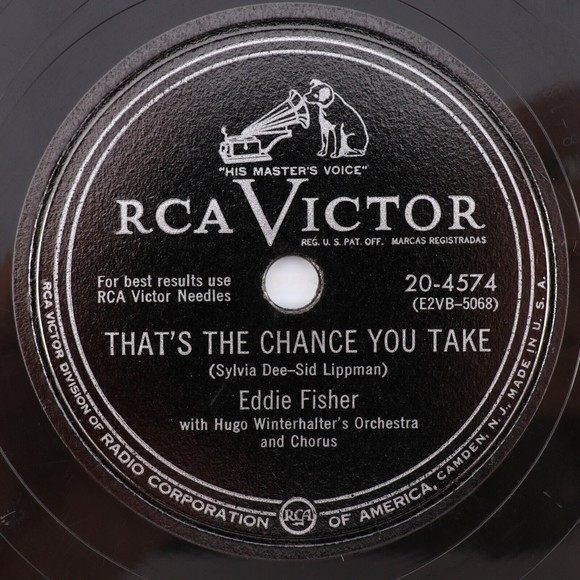 Eddie Fisher That's The Chance You Take/Forgive Me 1952 78 rpm Record 20-4574 - Picture 1 of 11